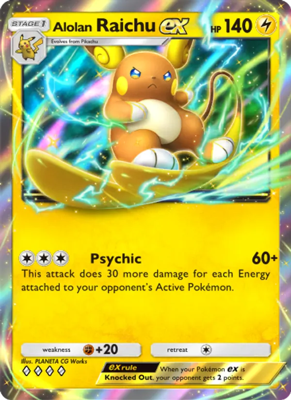 Alolan Raichu ex — Celestial Guardians #058 (Pokémon TCG card)
