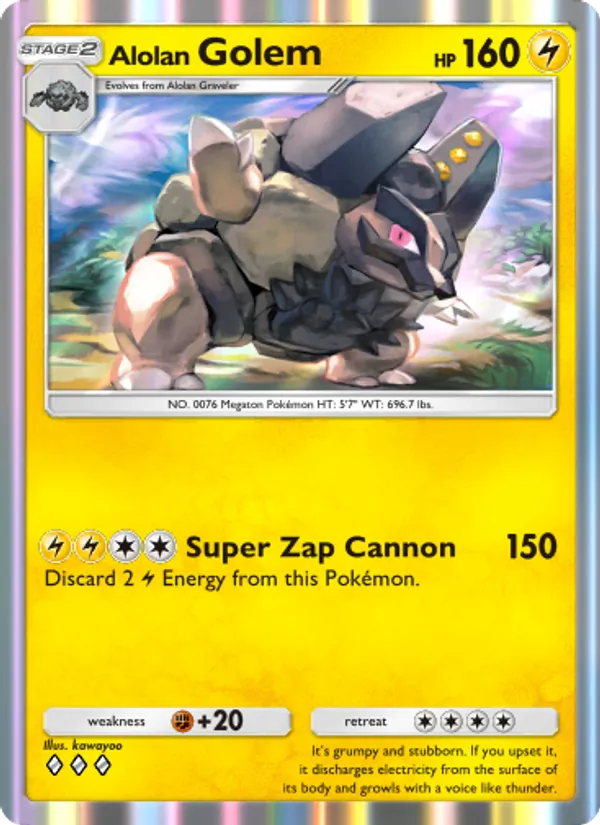 Alolan Golem — Celestial Guardians #061 (Pokémon TCG card)