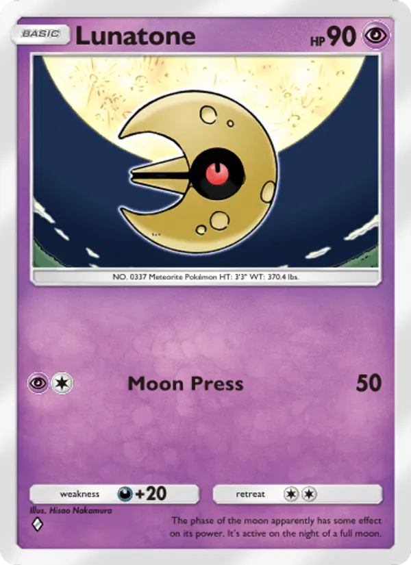 Lunatone — Celestial Guardians #073 (Pokémon TCG card)