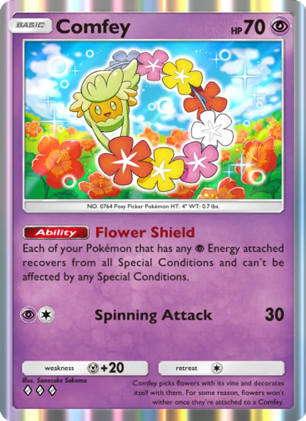Comfey — Celestial Guardians #080 (Pokémon TCG card)