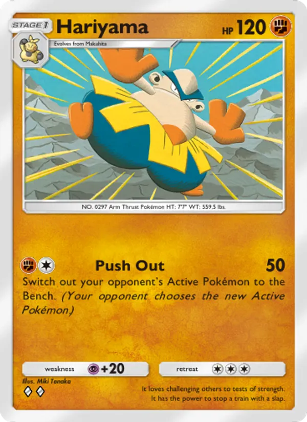 Hariyama — Celestial Guardians #091 (Pokémon TCG card)