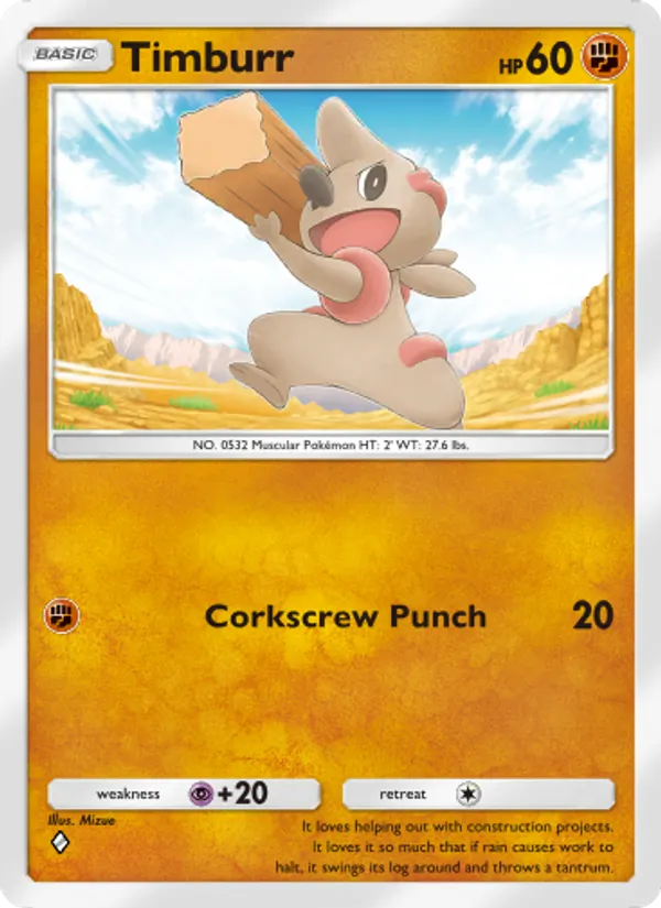 Timburr — Celestial Guardians #094 (Pokémon TCG card)