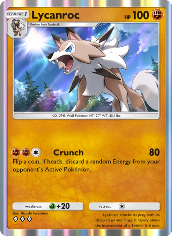 Lycanroc — Celestial Guardians #100 (Pokémon TCG card)