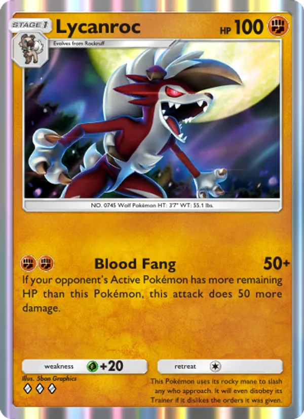 Lycanroc — Celestial Guardians #101 (Pokémon TCG card)