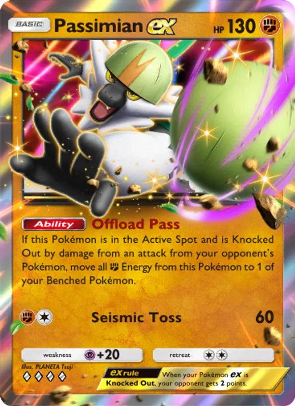 Passimian ex — Celestial Guardians #104 (Pokémon TCG card)