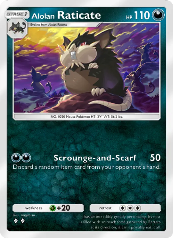 Alolan Raticate — Celestial Guardians #107 (Pokémon TCG card)