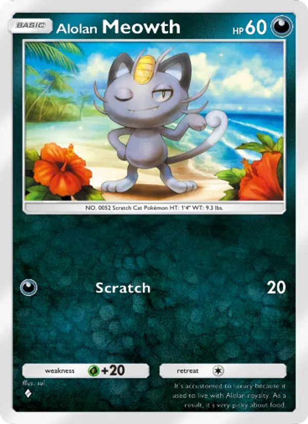Alolan Meowth — Celestial Guardians #108 (Pokémon TCG card)