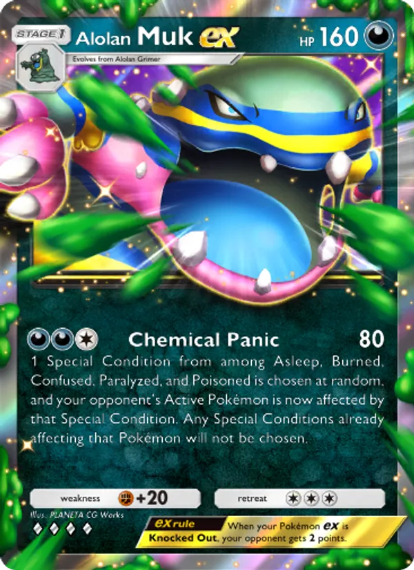 Alolan Muk ex — Celestial Guardians #111 (Pokémon TCG card)
