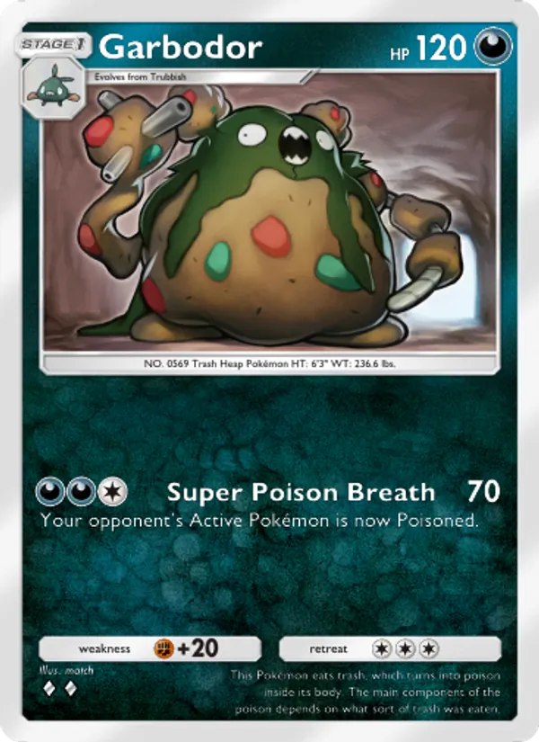 Garbodor — Celestial Guardians #114 (Pokémon TCG card)