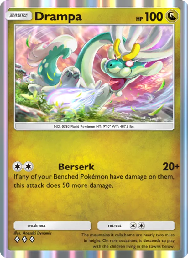 Drampa — Celestial Guardians #124 (Pokémon TCG card)