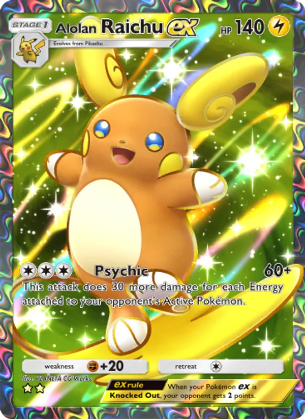 Alolan Raichu ex — Celestial Guardians #185 (Pokémon TCG card)