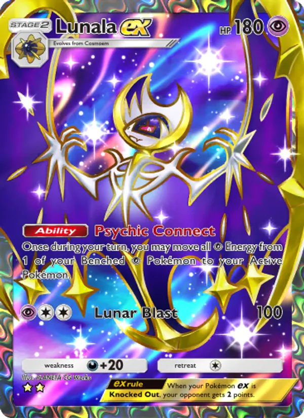 Lunala ex — Celestial Guardians #186 (Pokémon TCG card)