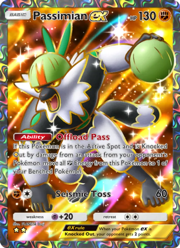 Passimian ex — Celestial Guardians #187 (Pokémon TCG card)