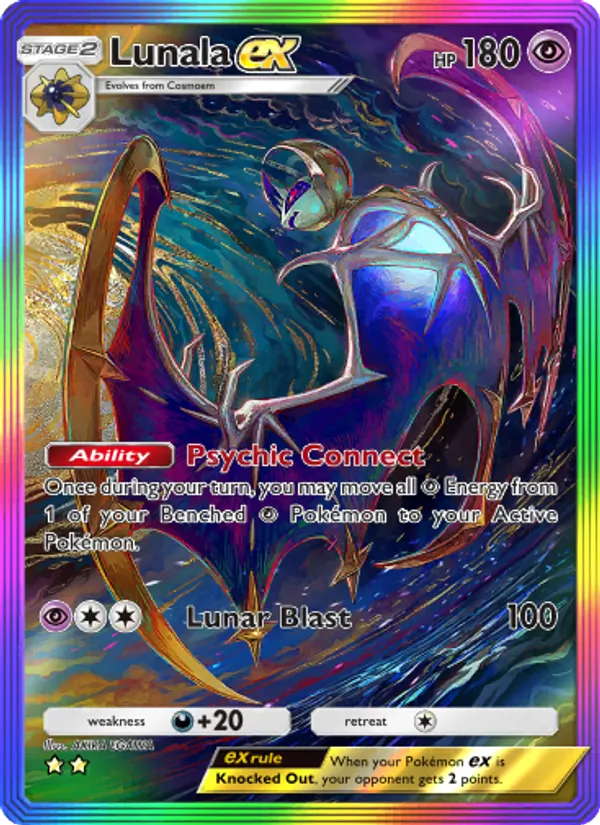 Lunala ex — Celestial Guardians #204 (Pokémon TCG card)