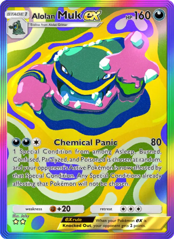Alolan Muk ex — Celestial Guardians #206 (Pokémon TCG card)