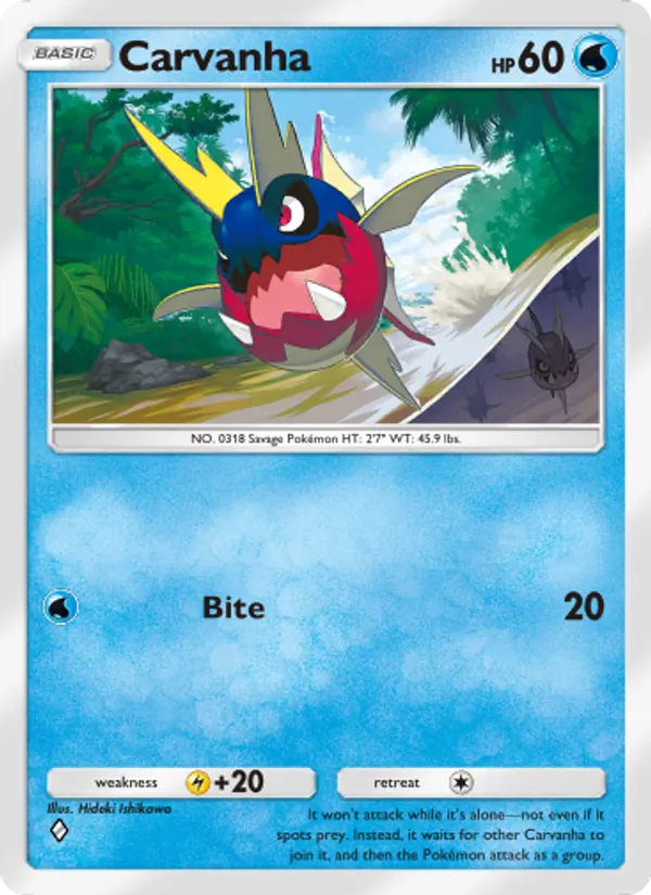 Carvanha — Extradimensional Crisis #011 (Pokémon TCG card)