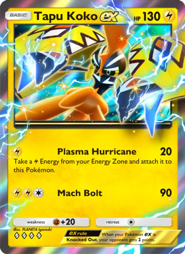 Tapu Koko ex — Extradimensional Crisis #019 (Pokémon TCG card)