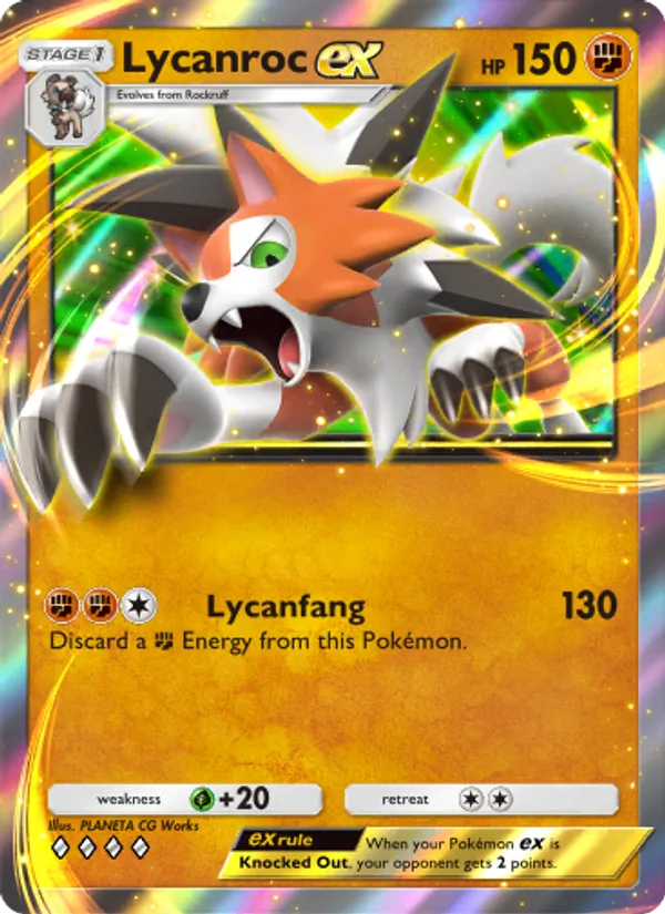 Lycanroc ex — Extradimensional Crisis #033 (Pokémon TCG card)
