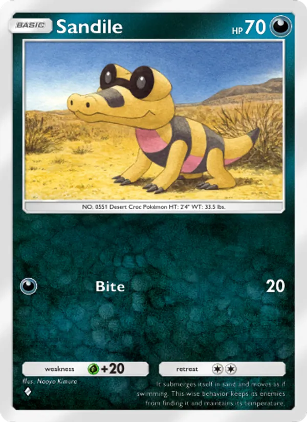 Sandile — Extradimensional Crisis #039 (Pokémon TCG card)