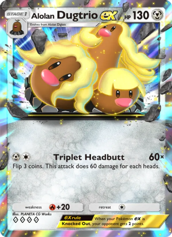 Alolan Dugtrio ex — Extradimensional Crisis #047 (Pokémon TCG card)