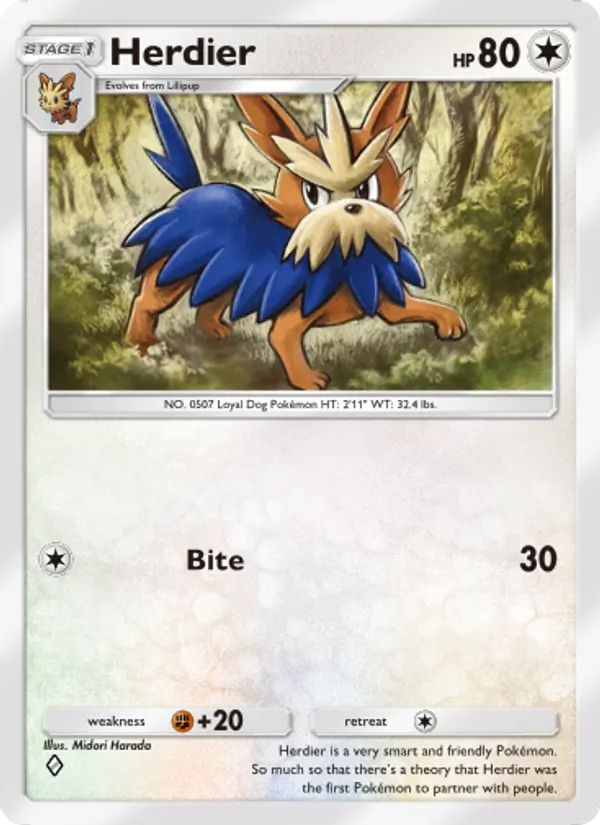 Herdier — Extradimensional Crisis #055 (Pokémon TCG card)