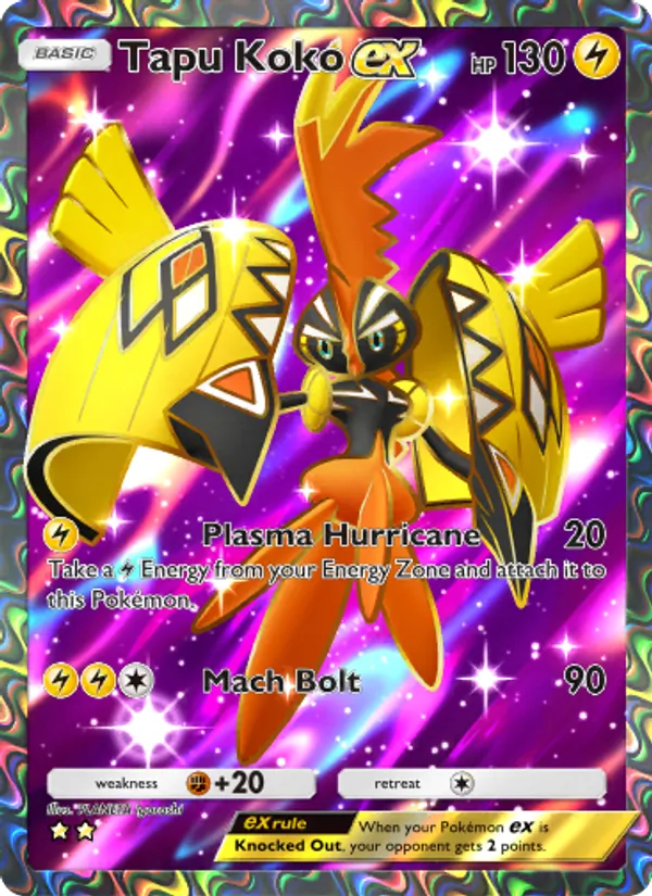Tapu Koko ex — Extradimensional Crisis #077 (Pokémon TCG card)