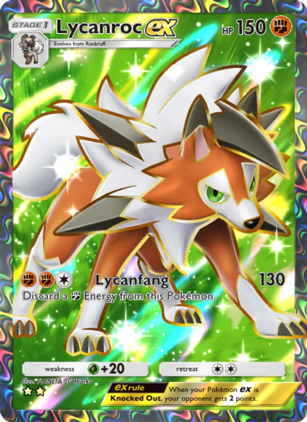 Lycanroc ex — Extradimensional Crisis #078 (Pokémon TCG card)