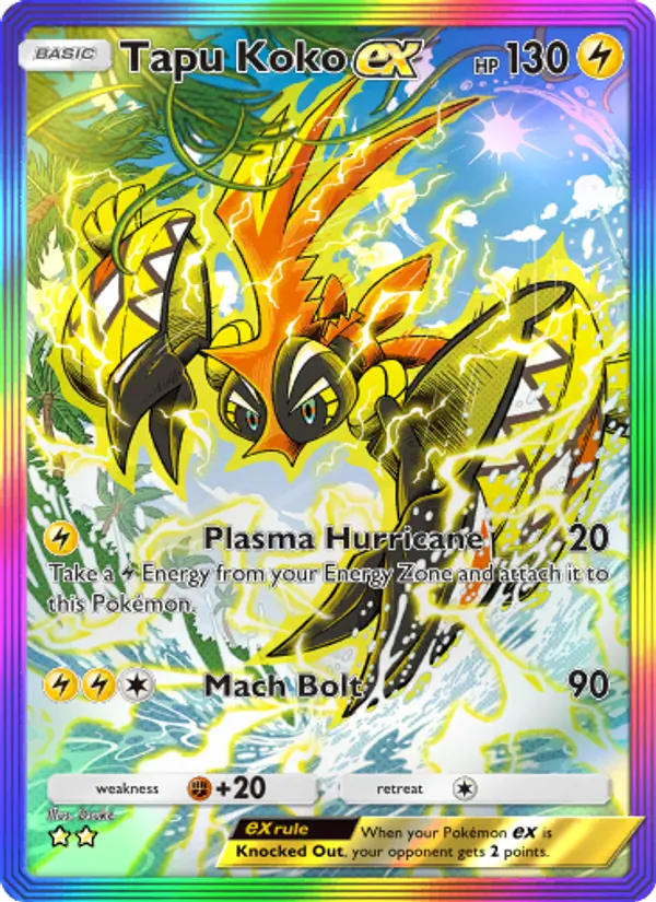 Tapu Koko ex — Extradimensional Crisis #084 (Pokémon TCG card)