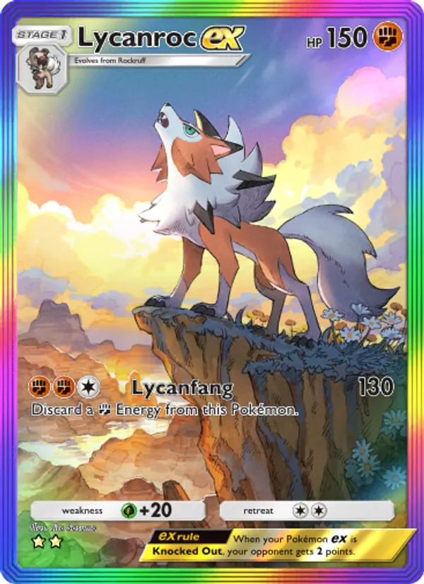 Lycanroc ex — Extradimensional Crisis #085 (Pokémon TCG card)