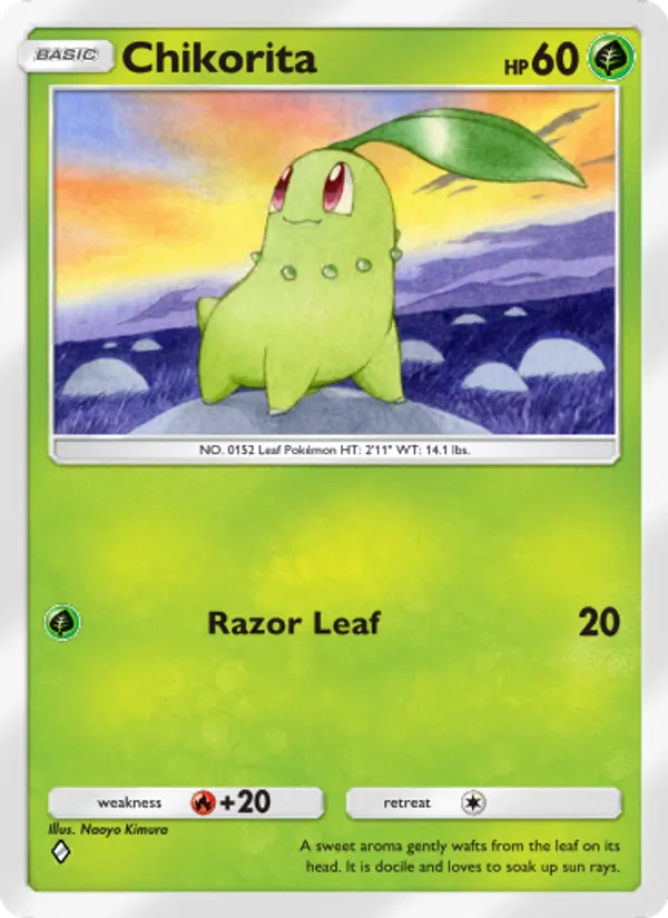 Chikorita — Wisdom of Sea and Sky #008 (Pokémon TCG card)
