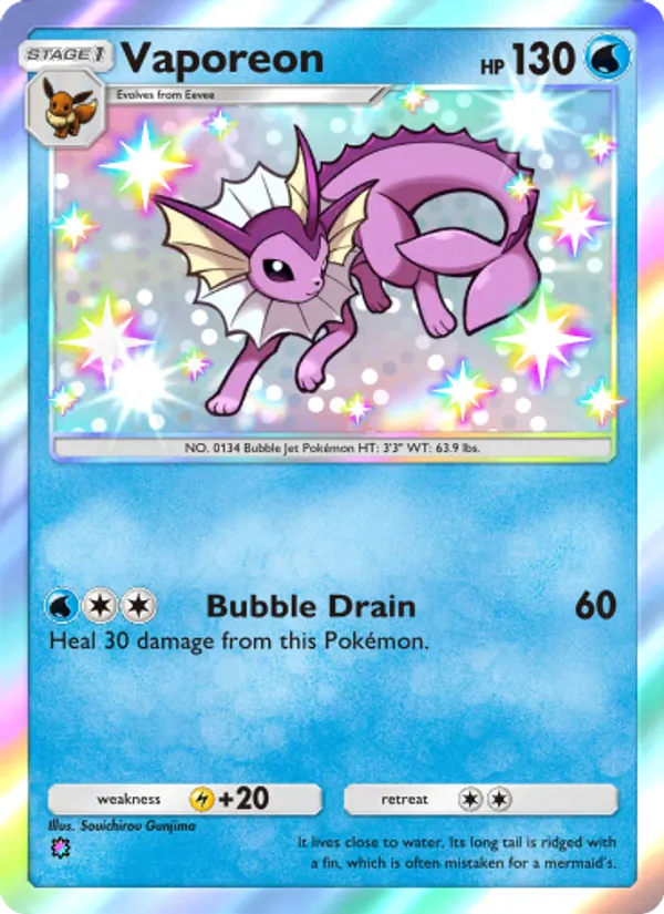 Vaporeon — Wisdom of Sea and Sky #216 (Pokémon TCG card)