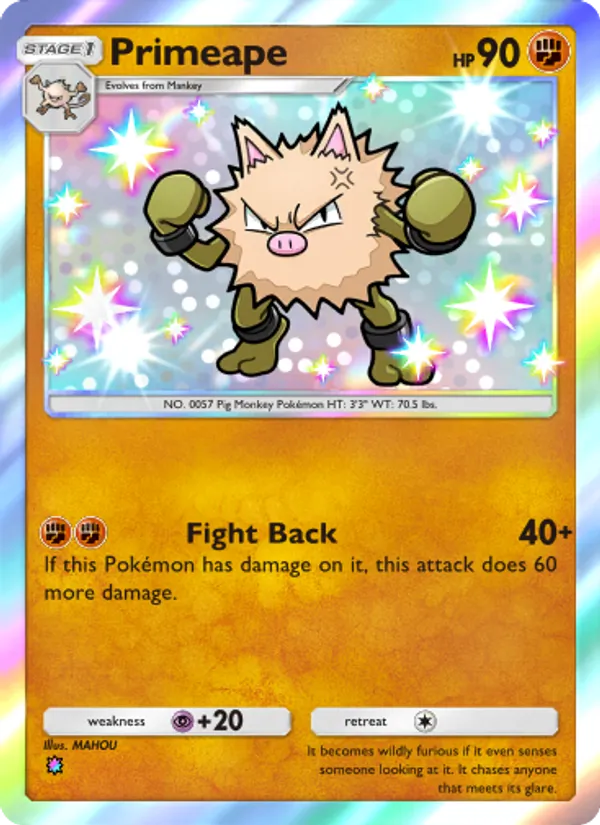 Primeape — Wisdom of Sea and Sky #222 (Pokémon TCG card)