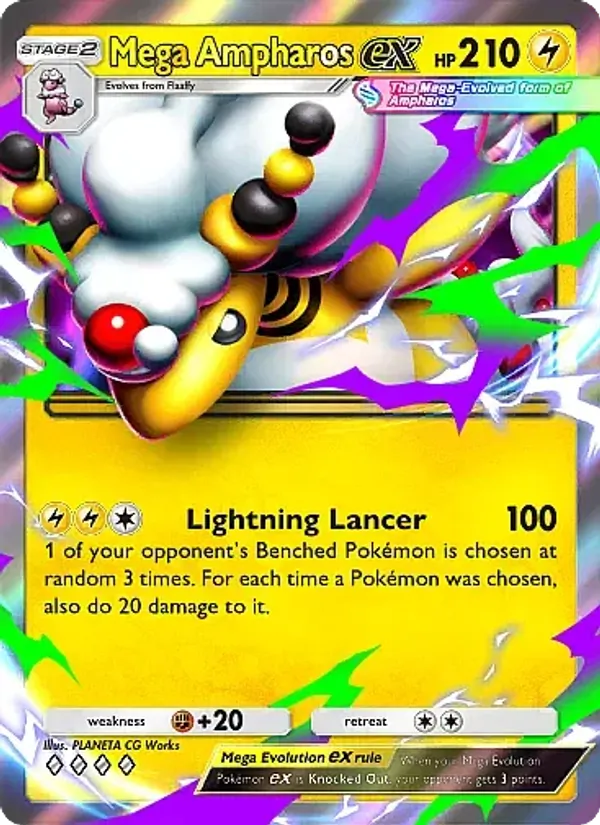 Mega Ampharos ex — Mega Rising #085 (Pokémon TCG card)