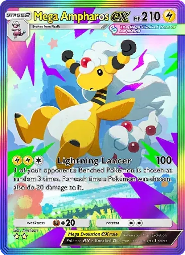 Mega Ampharos ex — Mega Rising #277 (Pokémon TCG card)