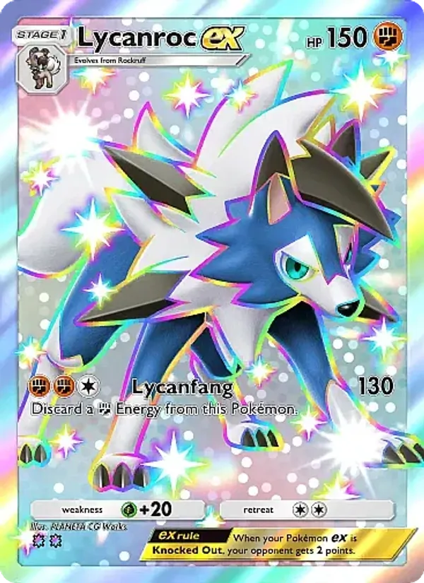 Lycanroc ex — Mega Rising #323 (Pokémon TCG card)