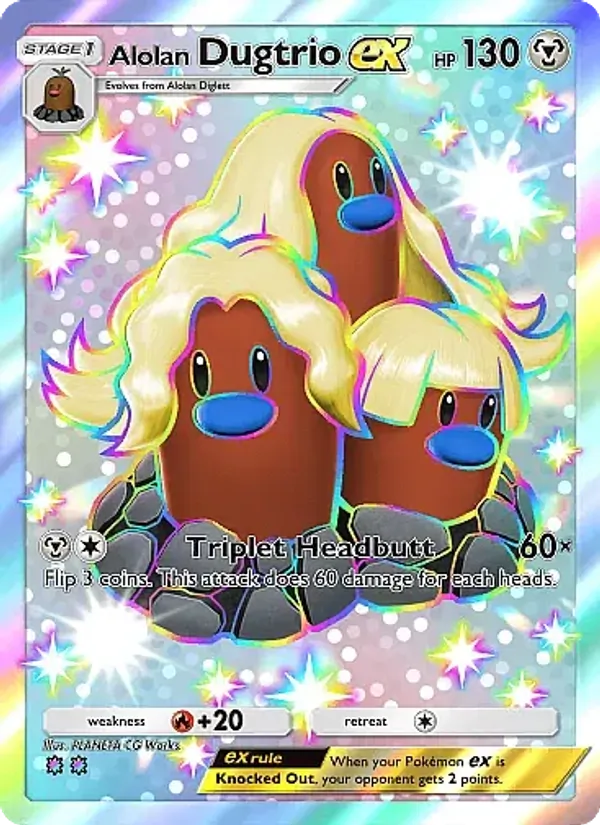 Alolan Dugtrio ex — Mega Rising #325 (Pokémon TCG card)