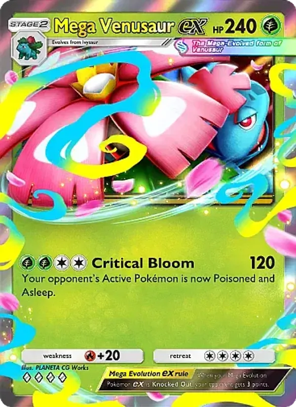 Mega Venusaur ex — Crimson Blaze #004 (Pokémon TCG card)