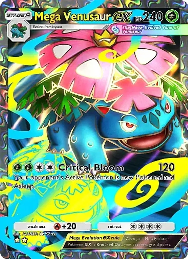 Mega Venusaur ex — Crimson Blaze #076 (Pokémon TCG card)