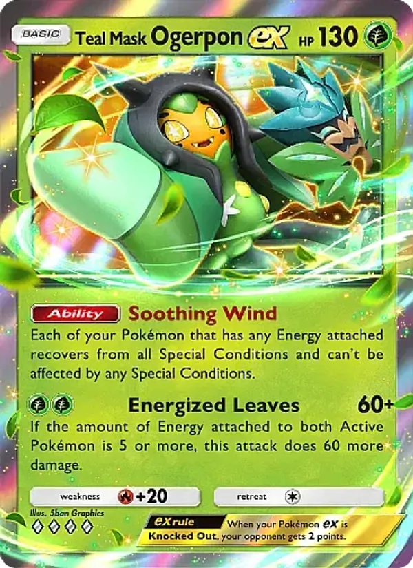 Teal Mask Ogerpon ex — Fantastical Parade #017 (Pokémon TCG card)