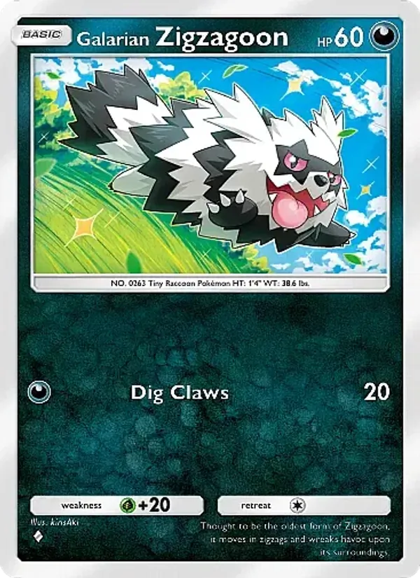 Galarian Zigzagoon — Fantastical Parade #098 (Pokémon TCG card)