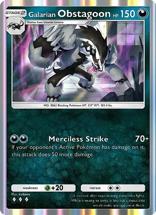 Galarian Obstagoon — Fantastical Parade #100 (Pokémon TCG card)