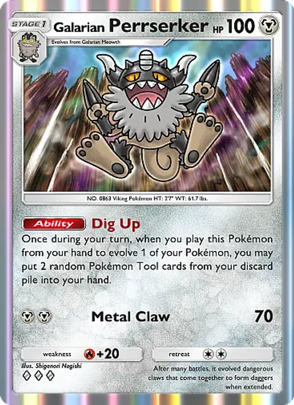 Galarian Perrserker — Fantastical Parade #111 (Pokémon TCG card)