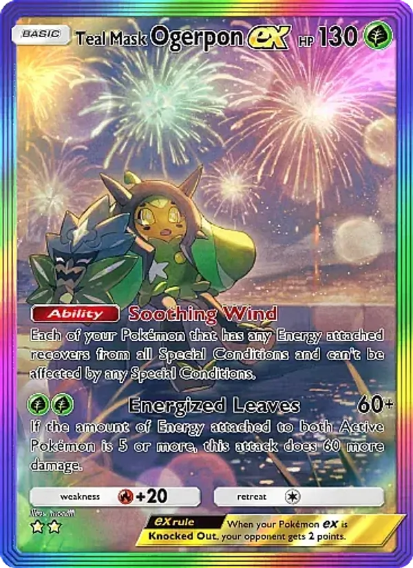 Teal Mask Ogerpon ex — Fantastical Parade #194 (Pokémon TCG card)