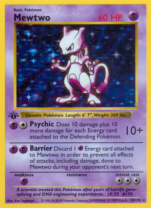 Mewtwo — Base Set #10 (Pokémon TCG card)