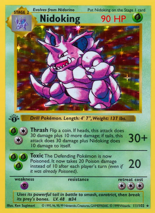 Nidoking — Base Set #11 (Pokémon TCG card)