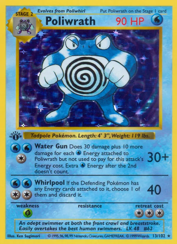 Poliwrath — Base Set #13 (Pokémon TCG card)