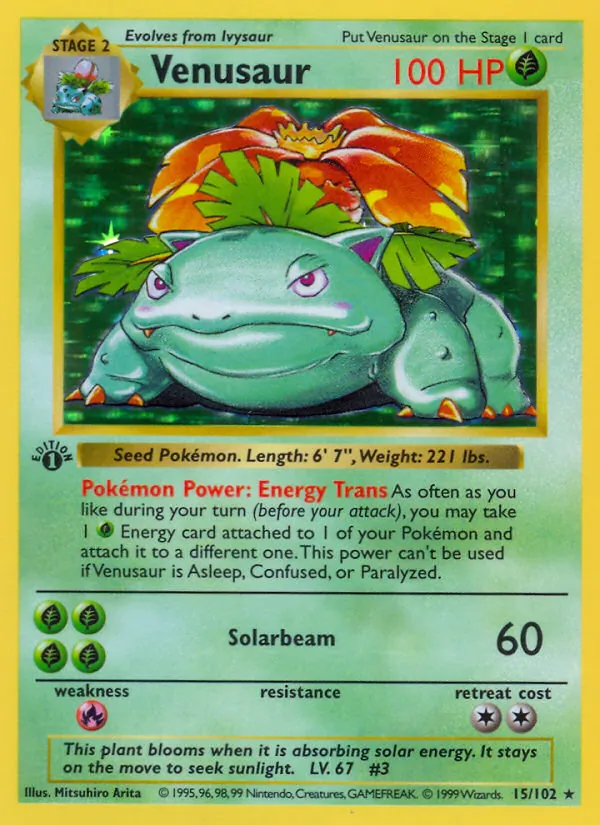 Venusaur — Base Set #15 (Pokémon TCG card)
