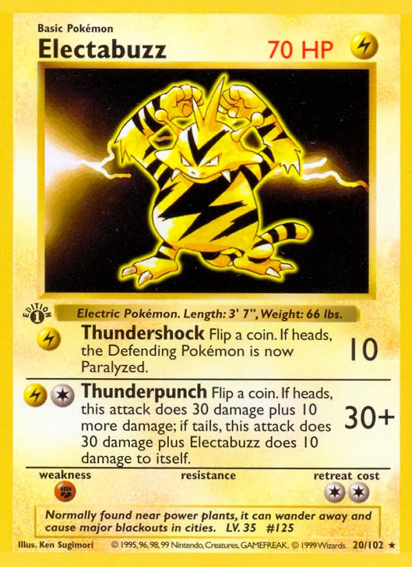Electabuzz — Base Set #20 (Pokémon TCG card)