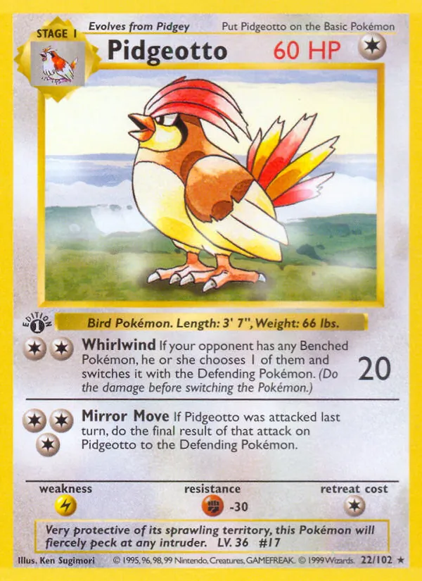 Pidgeotto — Base Set #22 (Pokémon TCG card)