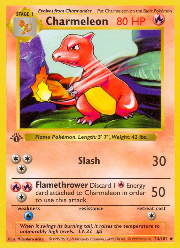Charmeleon — Base Set #24 (Pokémon TCG card)